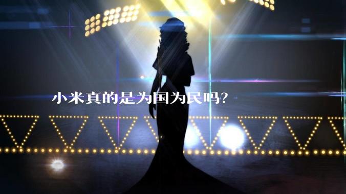 小米真的是为国为民吗？